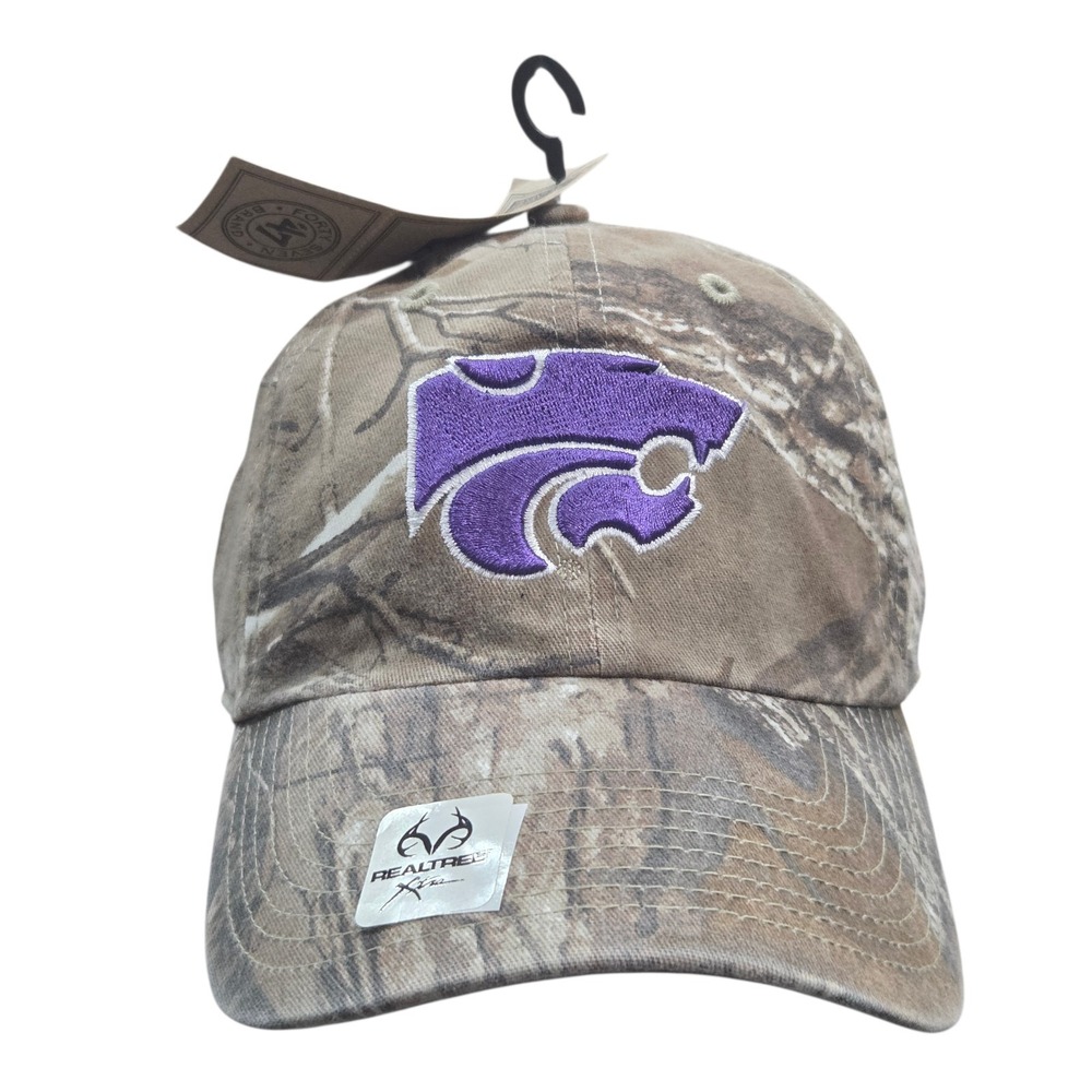K-State Wildcats Youth Camo Hat Realtree Adjustable Cap Purple Strapback New NWT